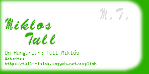 miklos tull business card